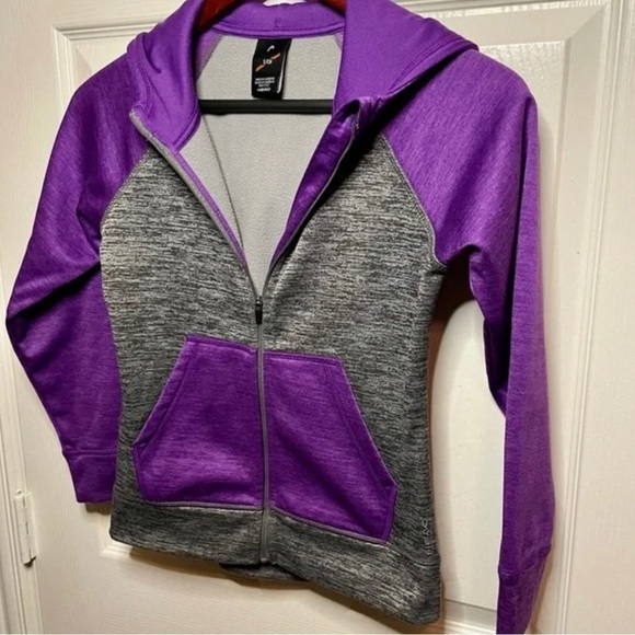 HEAD Youth Full Zip Hoodie Charcoal Heather/Purple size 7/8. NWTS - Picture 2 of 5